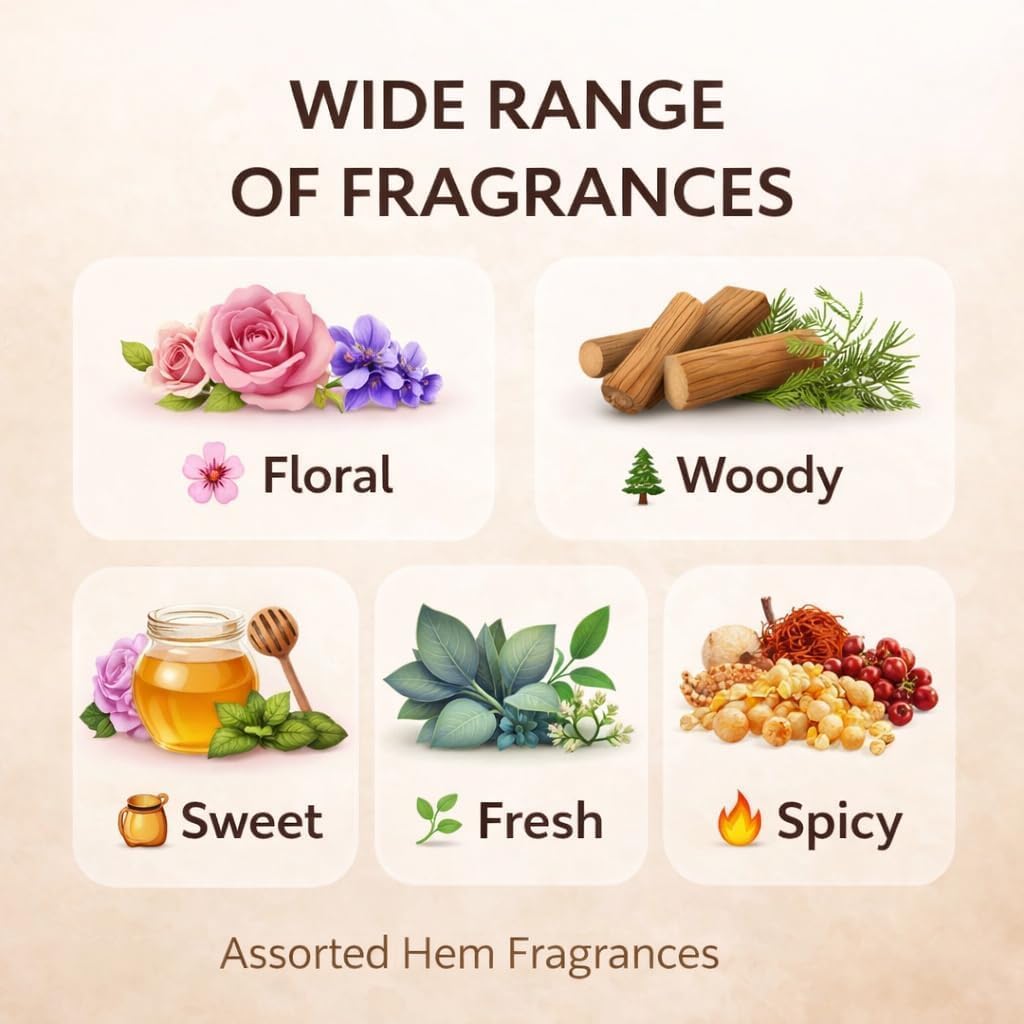 Incense Sticks Variety Pack - 15 Fragrances (300 Sticks Total) - Sandalwood, Lavender, White sage & More - 1 x Holder - Set of 14