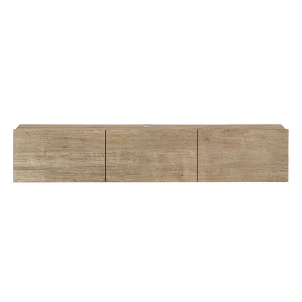 Modern Floating TV Stand, Wall Mounted TV Console for 65-80 inch TVs, Oak
