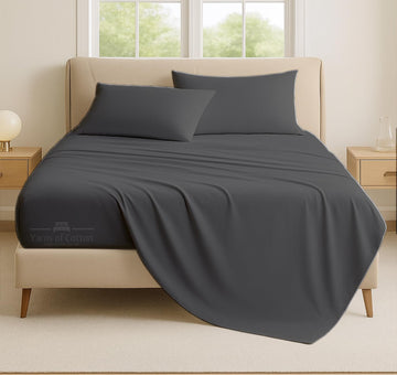600 Thread Count 100% Long Staple Egyptian Cotton Soft Combed, 4 Piece Sheets Set, Smooth & Soft Sateen Weave, Extra