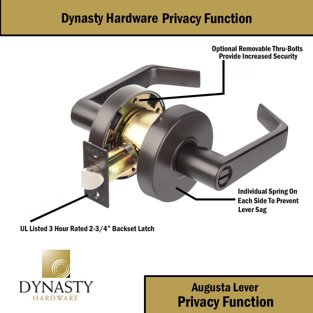 Augusta Privacy Lever Set, ADA, Grade 2, Oil Rubbed Bronze