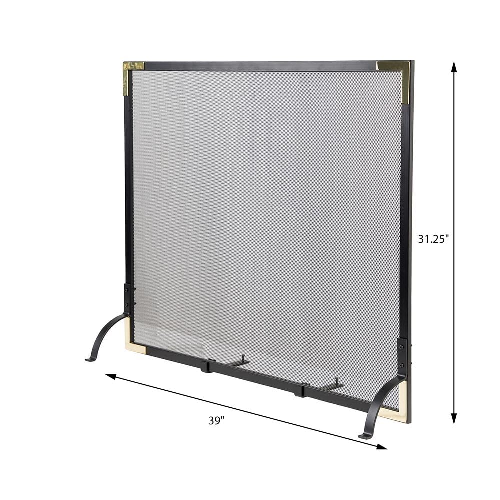 Cecilia Mesh Fireplace Screen with Durable Single Panel, Steel Frame