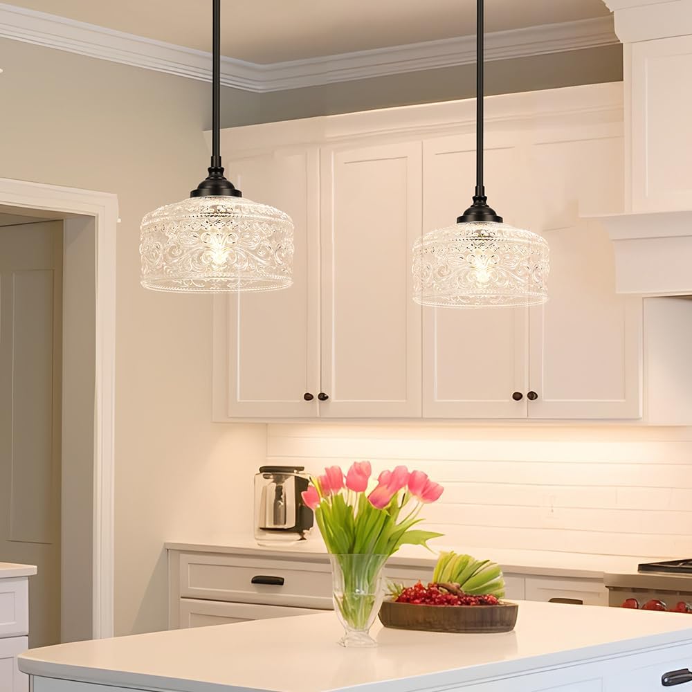 Black Vintage Pendant Lights Kitchen Island, Adjustable Height Kitchen Island Lighting, Bathroom Pendant Light with