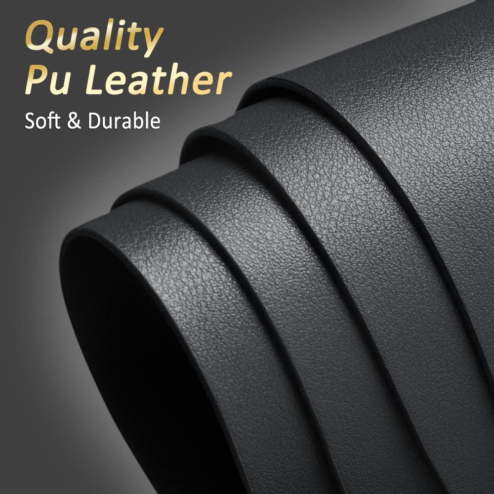 Faux Leather Placemats Set Easy to Clean (Black) - Set of 4