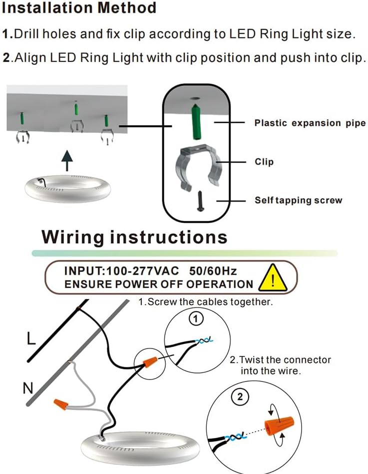 T9 LED Circline Light Bulb,8 Inch 12W 2700K Clear Cover LED Circular Light, Flicker Free Led Replacement for 22W