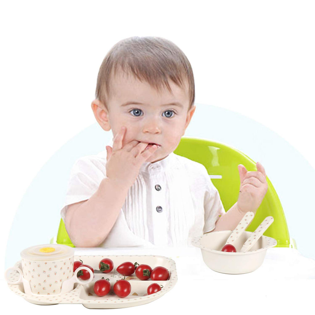 Toddler Baby Plates and Bowls Set, 7Pcs Kids Plate Dinnerware Set