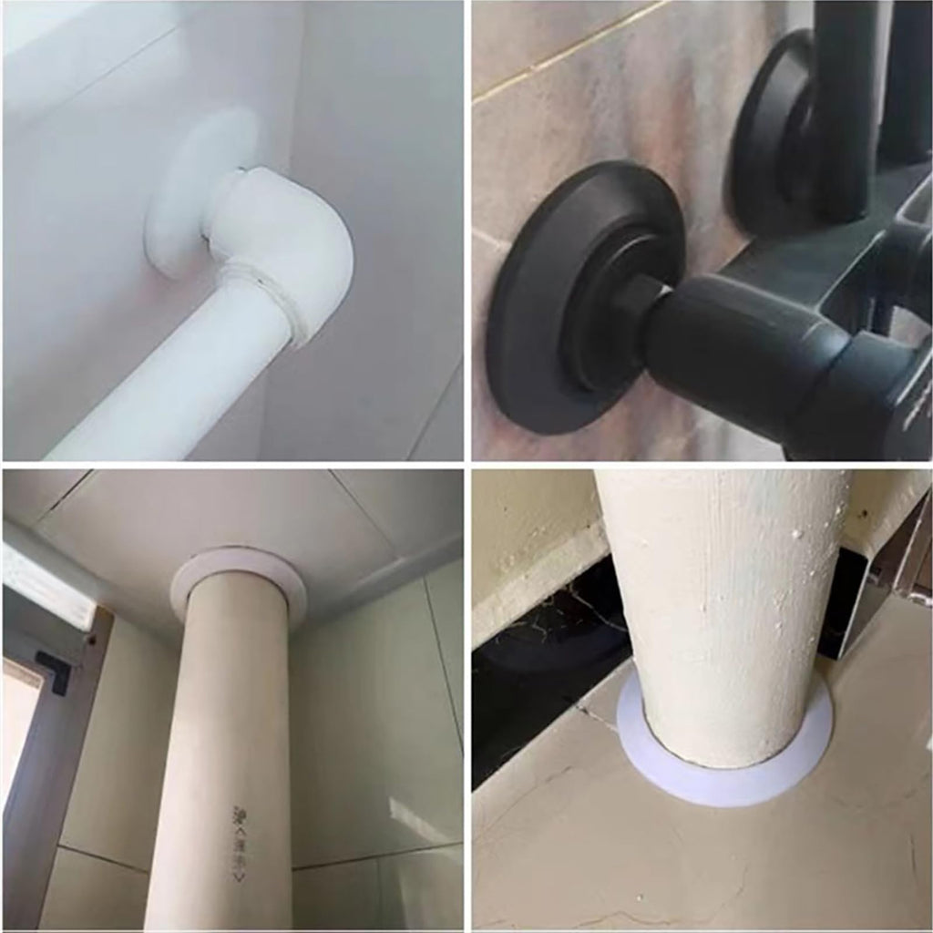 32mm Pipe Cover Decoration; Fit 1.26" Outer Diameter Pipe/Hole; White PP Plastic Escutcheon Collar; Snap-on Water