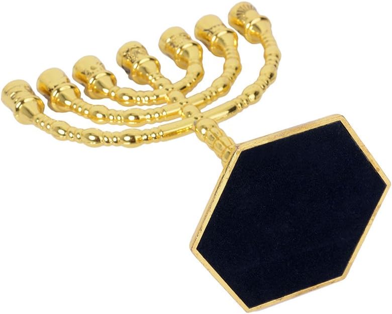 12 Tribes of Israel , Jerusalem Temple 7 Branch Jewish Candle Holder (5 Inches, Gold)