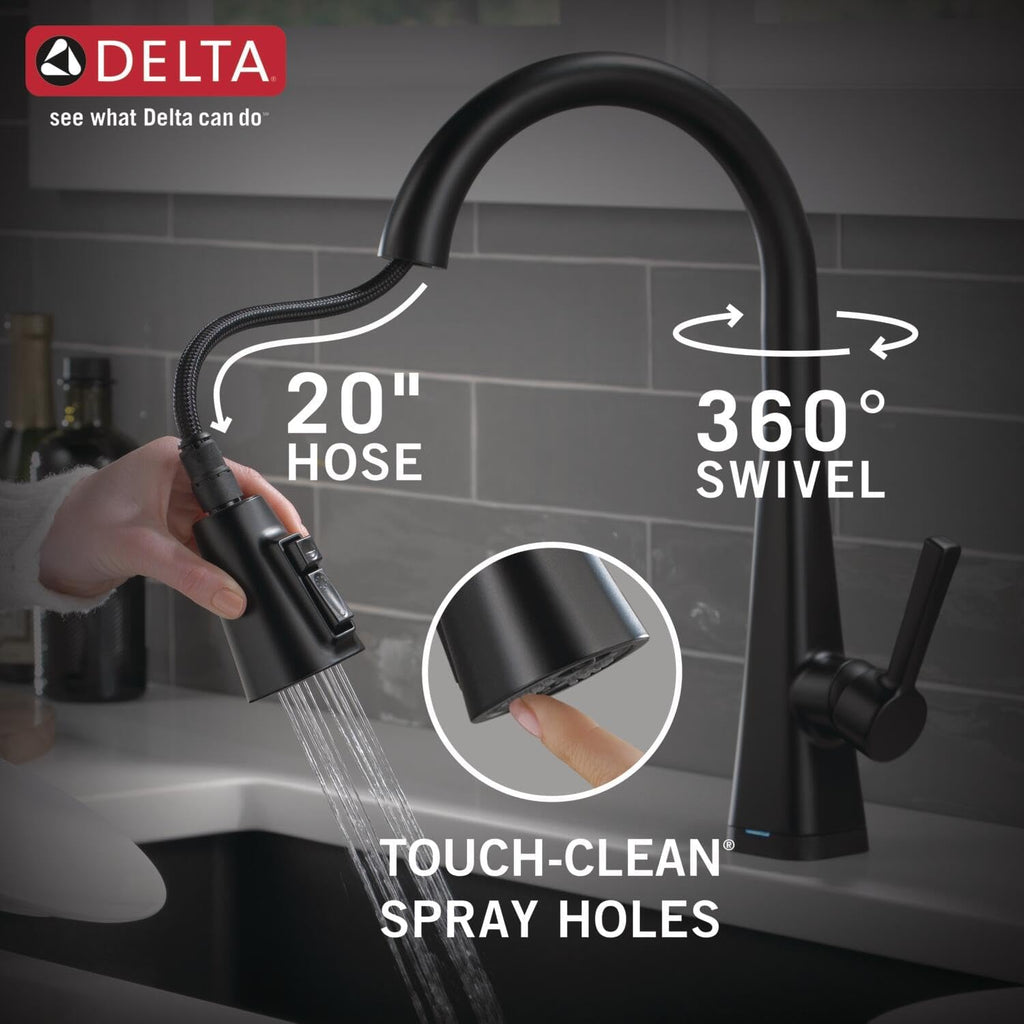 Faucet Lenta Matte Black Kitchen Faucet Touch, Soap Dispenser Included, Kitchen Sink Faucet, Kitchen Faucet Black