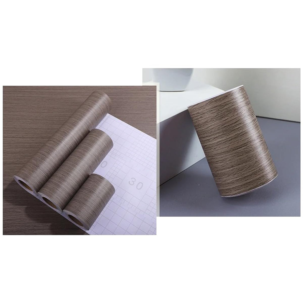 Wood Grain Self-Adhesive Door Frame Edge Tape - Peel & Stick ‌Trim for Repairing Wooden Doors & Furniture, Damage