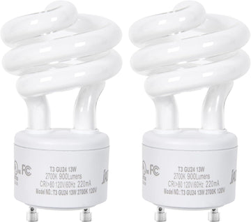 T3 UL-Listed GU24 CFL Light Bulbs, 2700K Compact Flourescent Bulbs