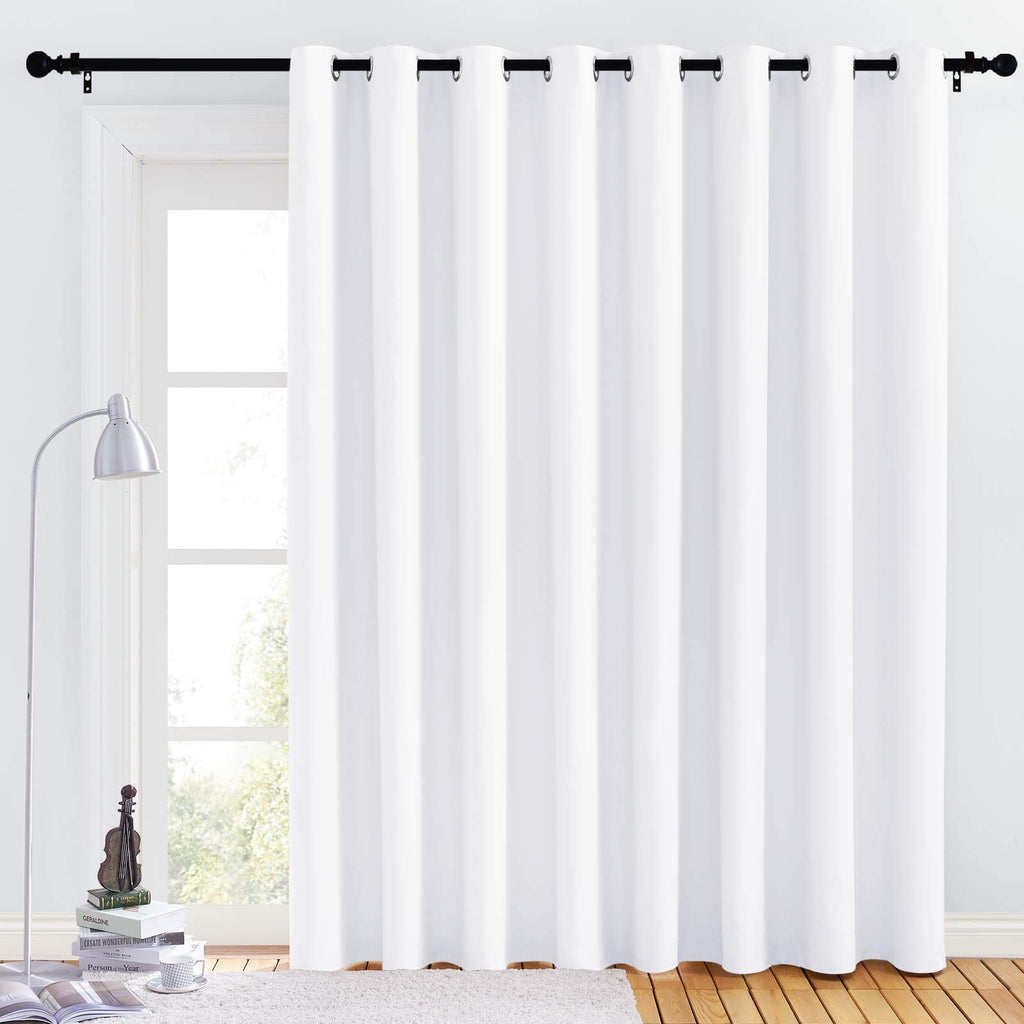 Patio Door Curtain Panel - (120 inches Wide, Pure White, 1 Piece) Nursery & Infant Care Drape, Extra Long 84 inches