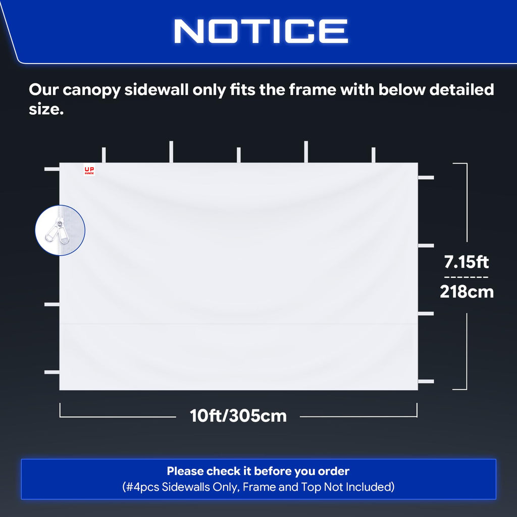 10x10 Canopy Sidewalls & Door for Canopy, Blue(4PCS Sidewalls Only)