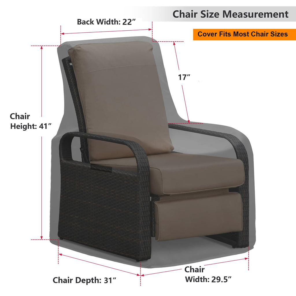 Patio Chair Cover Waterproof, Outdoor Furniture Storage Cover for All Weather Protection (Black)