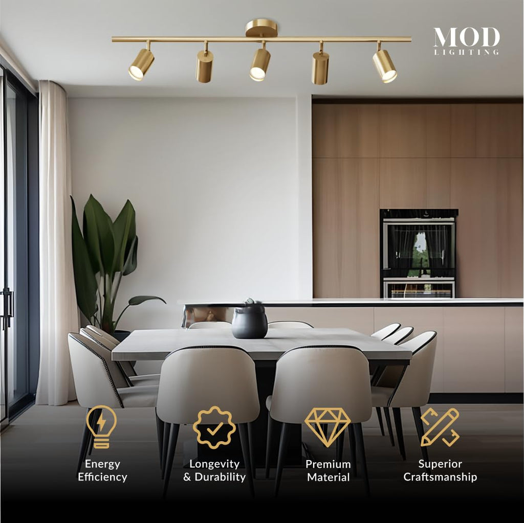 Harris | Modern Track Lights LED, Indoor Ceiling Light Fixture Island Ceiling Lighting, Solid Brass Light Fixture