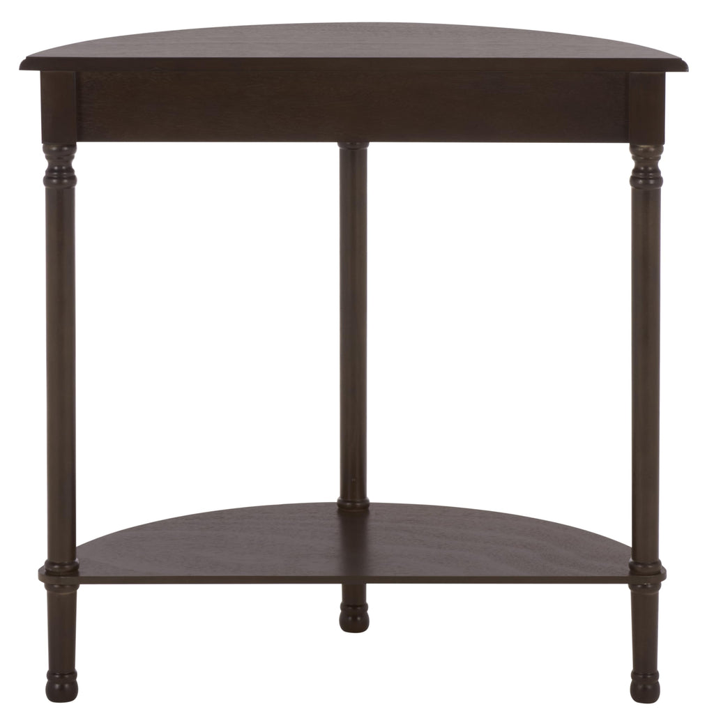 Tinsley Half-Round Console Table - Dark Chocolate - Solid Wood - Farmhouse Demilune Design - Ideal, 28"