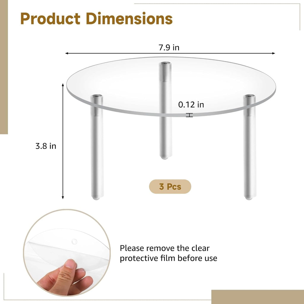 Drink Dispenser Stand, Acrylic Beverage Dispenser Stand, Fit Max 7.87 Inch Diameter of Glass Drink Dispenser - Set of 3
