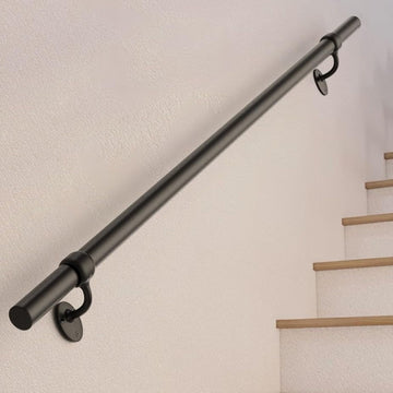 Stair Railing Indoor 3 Feet Hand Rails for Indoor/Outdoor Steps 1.5" Round Porch Railing Wall Mount Aluminum Hand