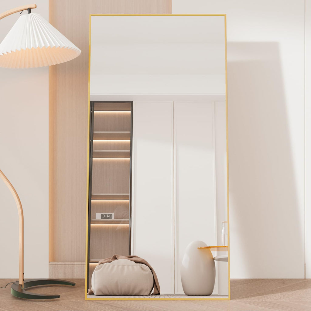 71"x32" Full Length Mirror, Gold Floor Mirror