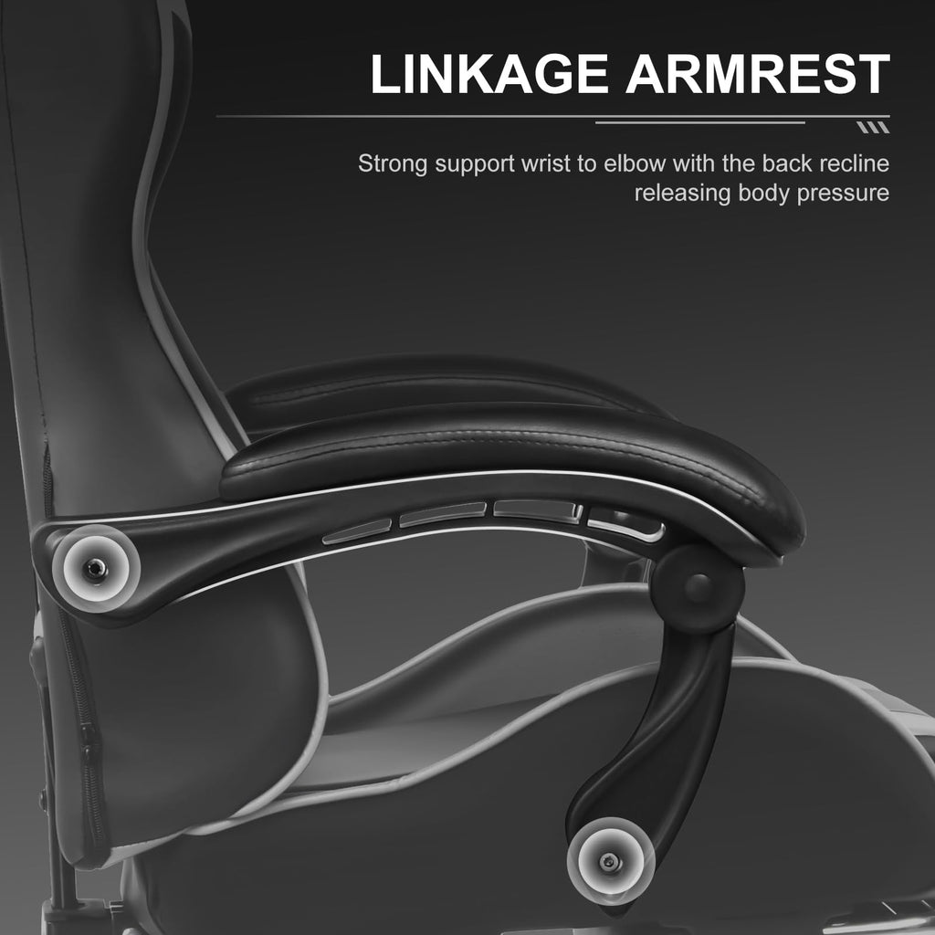 Gaming Chair, Computer Chair with Footrest and Lumbar Support(WT)