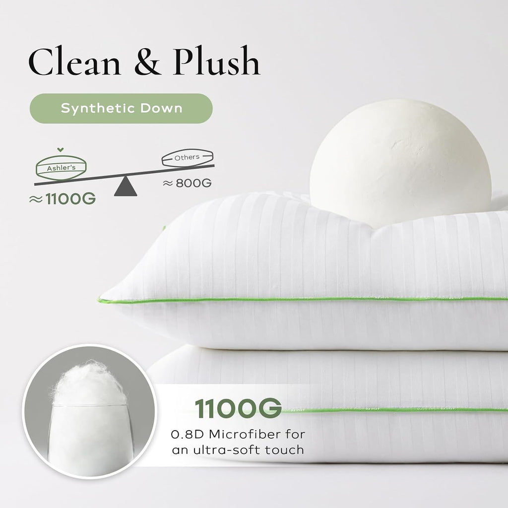 Ashler Synthetic Down Pillow Inserts, 20x20 - Set of 2