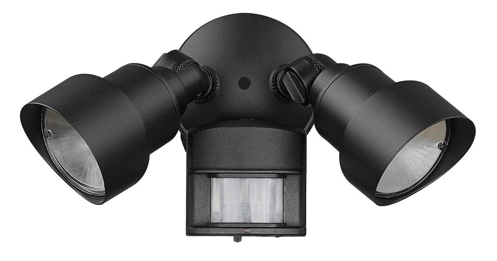 24 Lumen Flood Lights 2-Light Matte Black Motion Activated Outdoor Integrated LED Light Fixture LFL2BKM