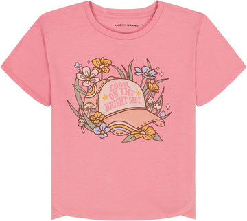 Girl's Short Sleeve Graphic T-Shirt, Tagless Cotton Tee with Fun Designs