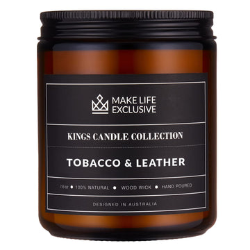 Scented Candles for Men - Tobacco and Leather Scent