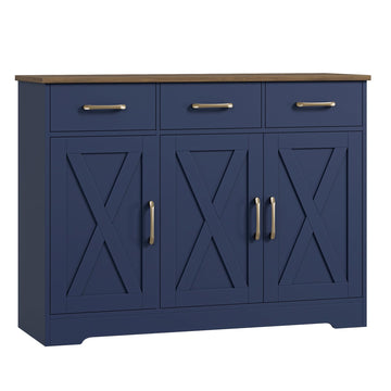 Kitchen Buffet Cabinet with Storage, Sideboard Coffee Bar, Blue