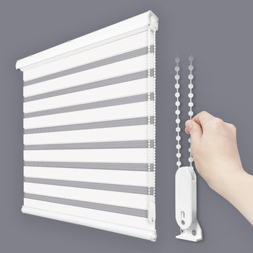 Zebra Blinds for Windows, Day Night Dual Layer Roller Shades for Windows, Adjustable Privacy, Inside or Outside Mount