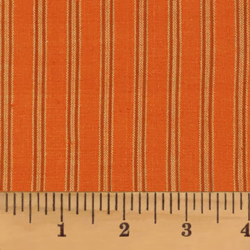 Pumpkin Spice Ticking Stripe Autumn Homespun Cotton Plaid Fabric by - Sold by The Yard