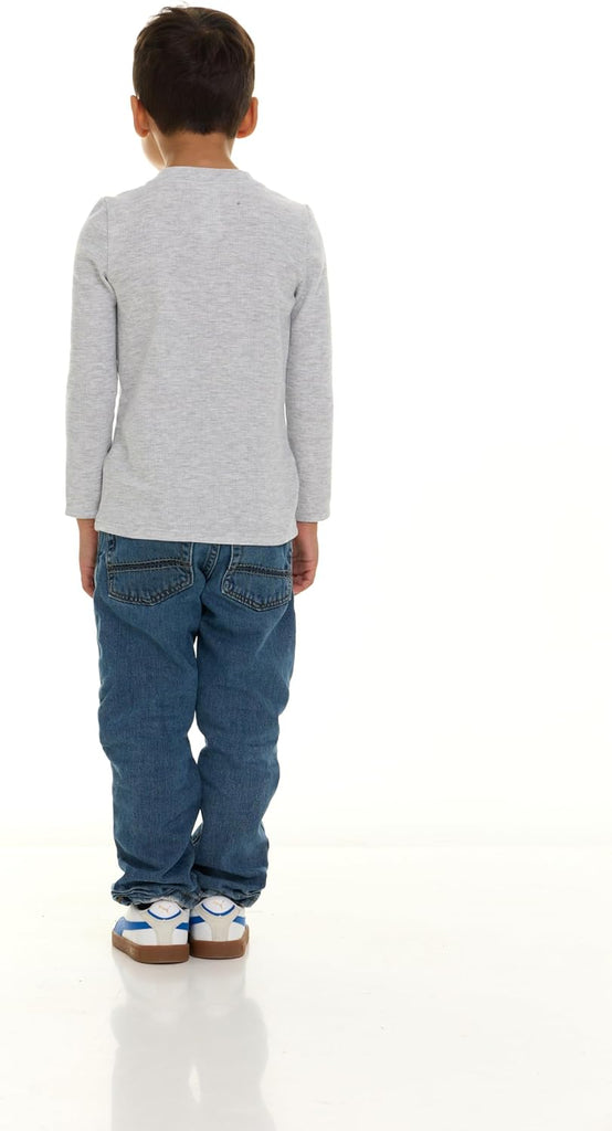 Pack Boys' Henley Long Sleeve Shirts - Soft Cotton Blend Toddler Tops, Everyday Basics, Size 12M