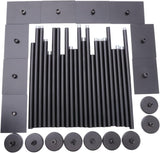 9-Piece Black Floor Candle Holders Set - 42" Tall Tiered Candelabra, Adjustable Iron Tealight Stands, DIY Home Decor