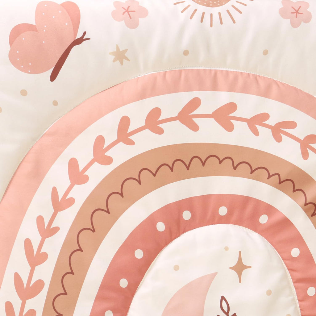 3 Piece Baby Crib Bedding Set for Girls - Newborn, Infant & Toddler Nursery Bed Set Decor with Fitted Crib Sheet