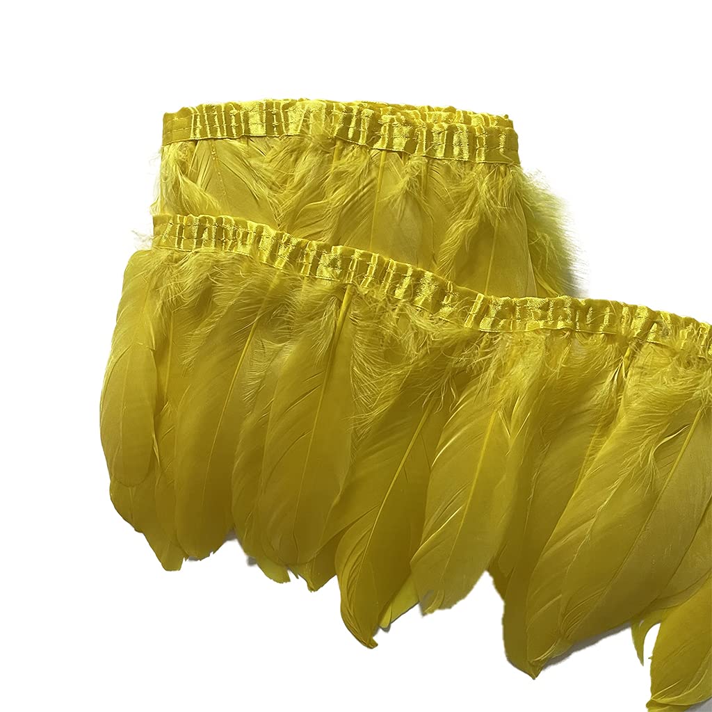 Yellow Feather Fringe Trim 2 Yards 6-8inch for Party Clothing DIY Sewing Craft Wedding Dress Decor