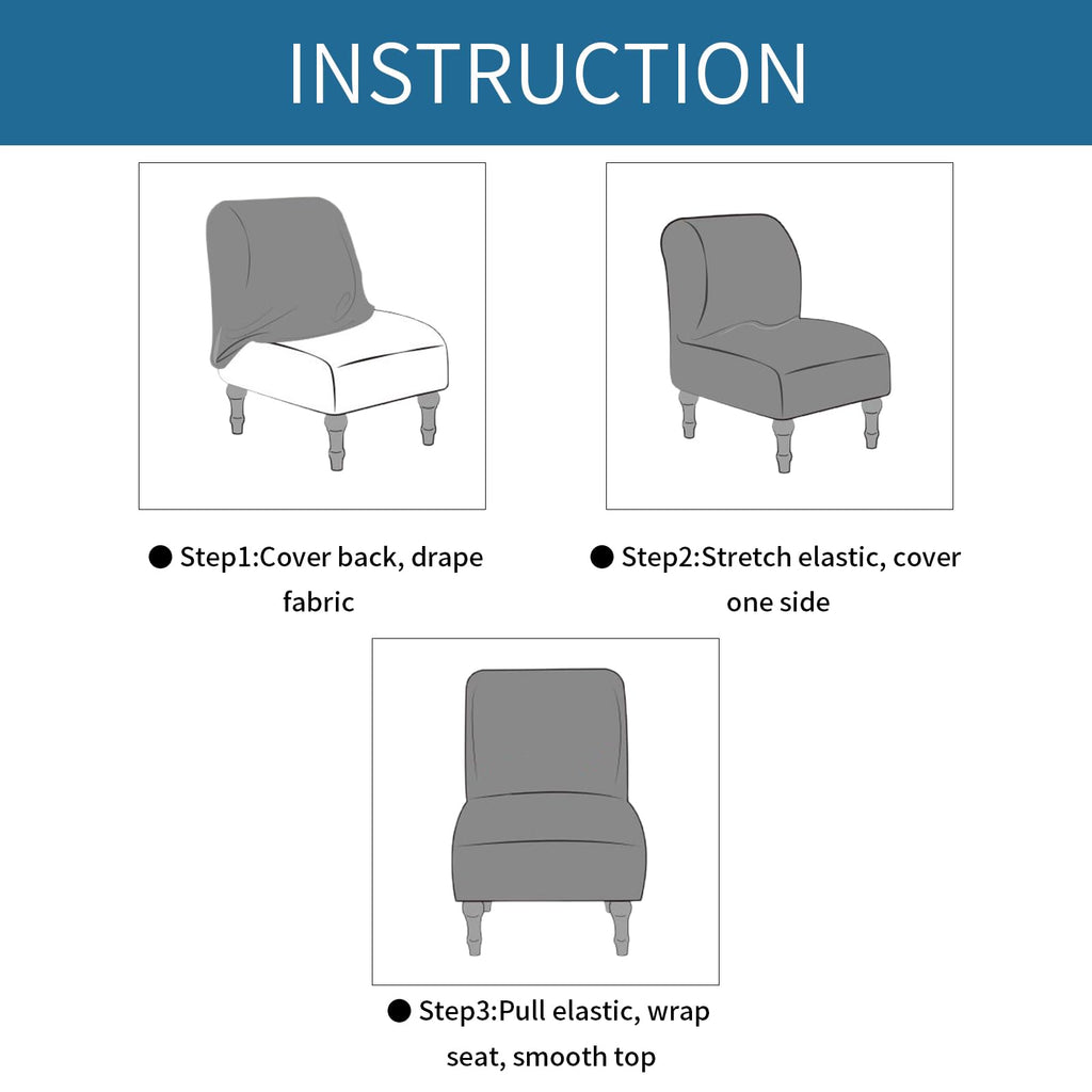 Armless Accent Chairs Covers, Thick Armless Recliner Sofa Cover Stretchable, Removable Armless Chair Slipcover for