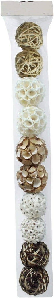 Decorative Balls for Bowls â€" Decorative Balls for Centerpiece Bowl Fillers, Assorted Rattan Wicker Balls Orb - Set of 10