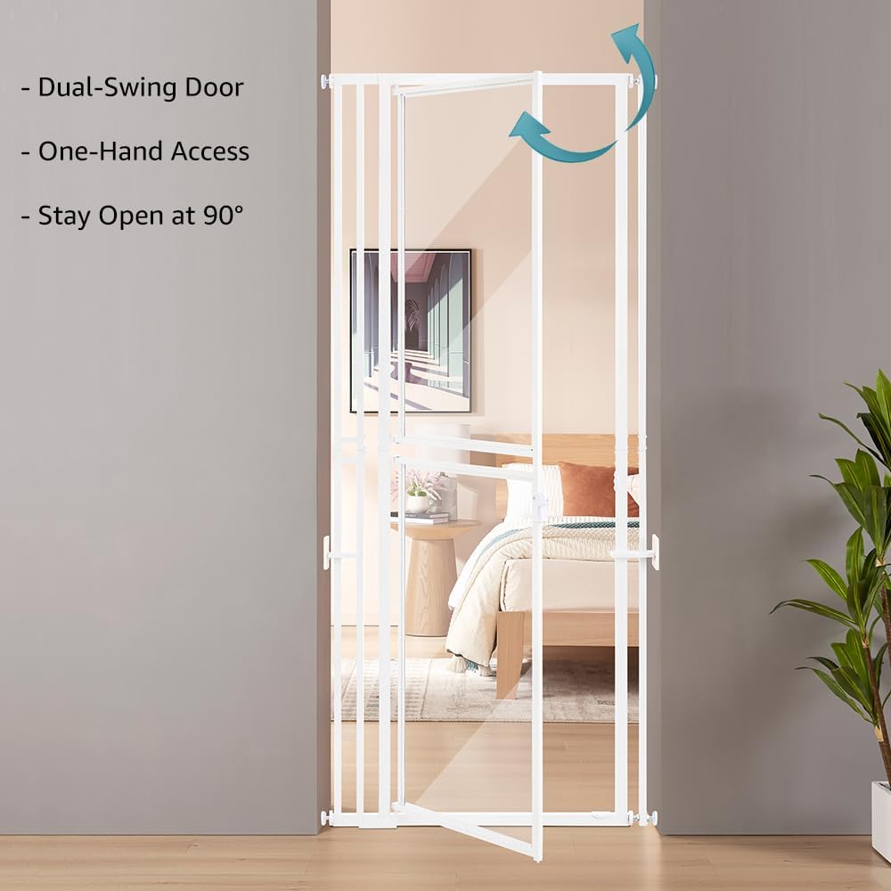 Extra Tall Cat Gate, 79" Tall Anti-Climb Clear Pet Barrier