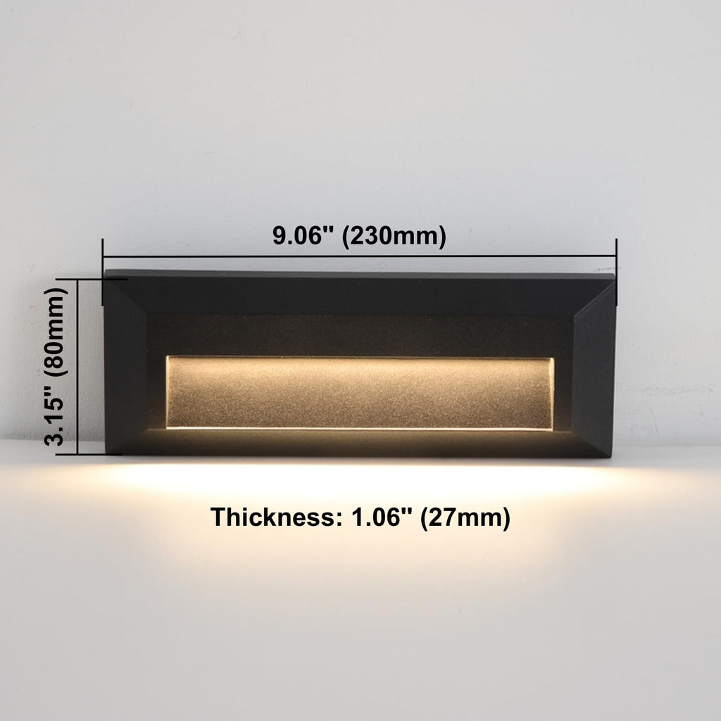 LED Outdoor Indoor Step Lights, Line Voltage 2W Landscape Stair Lights, 9Inch Non-dimmable 3000K IP65