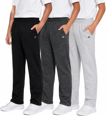 Boys Active Sweatpants 3 Pack -Athletic Joggers Pull-On Sweats