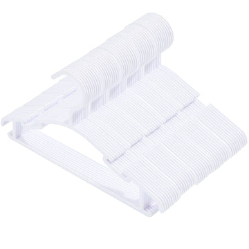 50 Pack White Baby Nursery Closet Hangers, Baby Hangers, Kids Hangers, Non-Slip Laundry Infant Pant & Coat Hangers