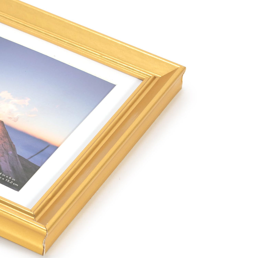 11x14 Picture Frame Gold 2 Pack, Display 11x14 without Mat or 8x10 with Mat, Wall Gallery Photo Frames
