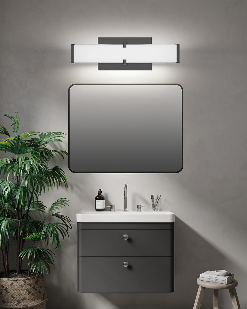 Modern LED Light Fixtures 40 Inch, 40W 3600 Lumen Dimmable Vanity Light, 5CCT Lights, Black, ETL Certified