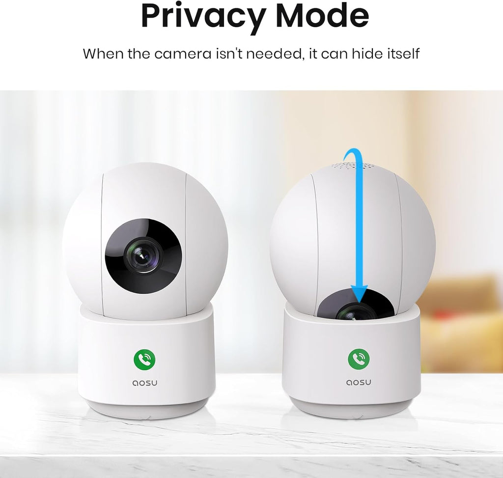 2K Indoor Camera,Baby Monitor Security with 2.4GHz WiFi only
