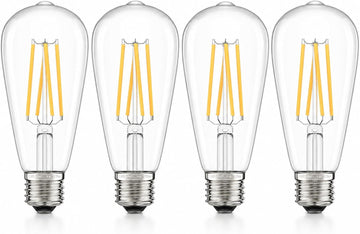 Vintage LED Edison Bulbs 6W, Non-Dimmable 4 Packs Equivalent 60W Incandescent, Warm White 2700K, ST58 Antique LED