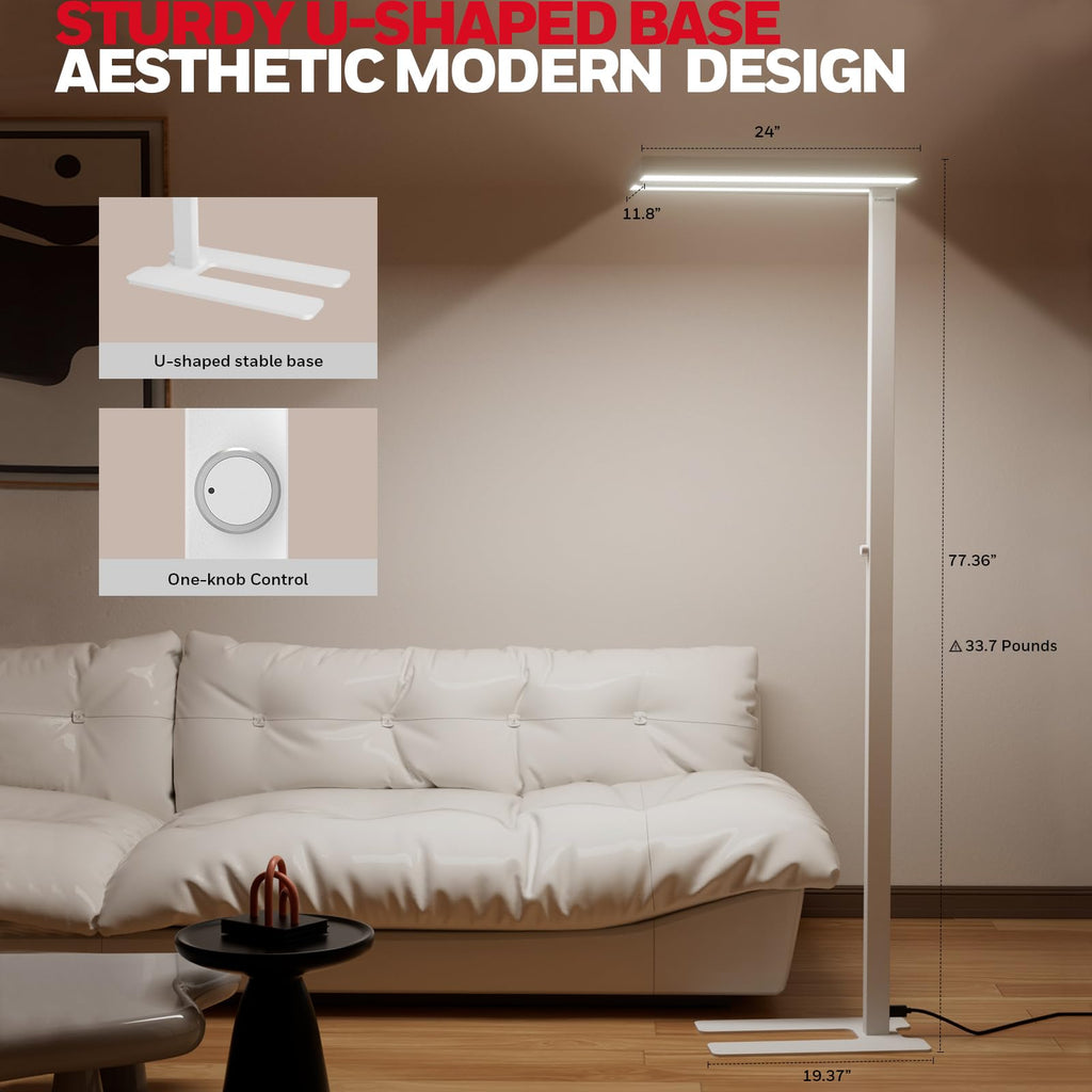 02E LED Floor Lamp, 6000LM Sunturalux Eye Caring Standing Light