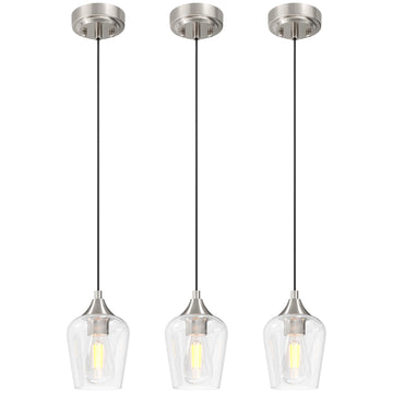 Nickel Pendant Light Island, Set of 3