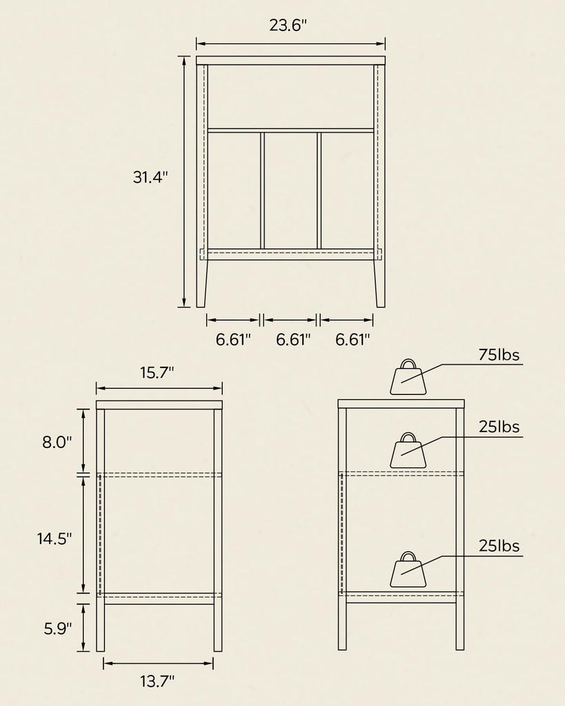 Modern Record Player Stand, Vinyl Record Storage Cabinet with Open Shelf, Wood Records Player Table Cube Storage