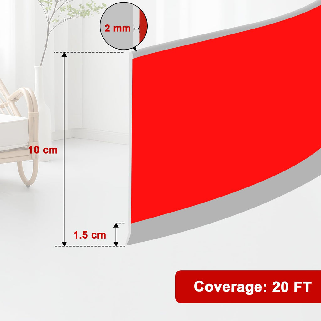 Flexible Wall Base Moulding Trim, Self-Adhesive Vinyl Wall Molding for Walls, Peel and Stick Molding Trim for Vinyl