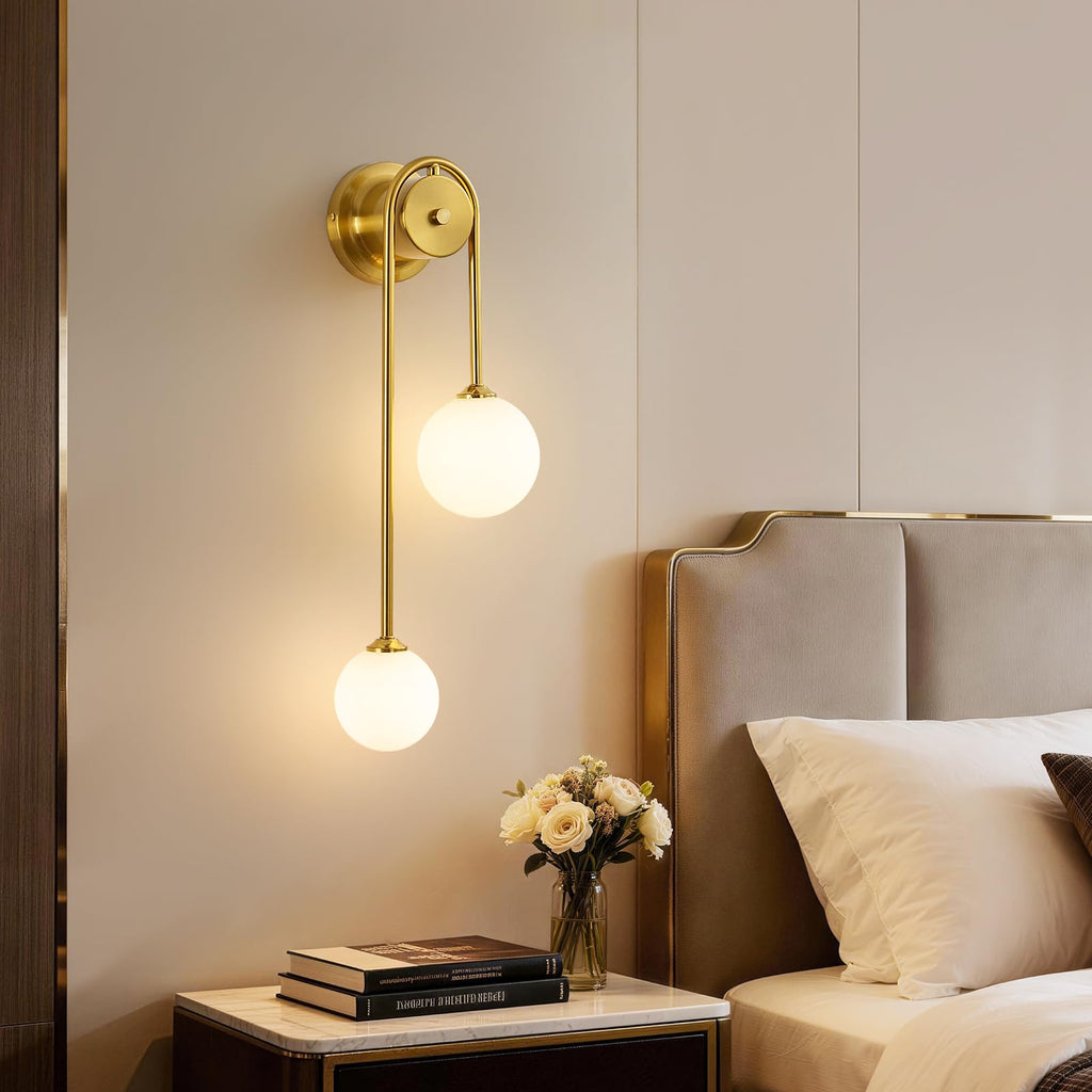 Globe Wall Sconce, Double Hanging Ball Sconce, Modern Indoor Sconces