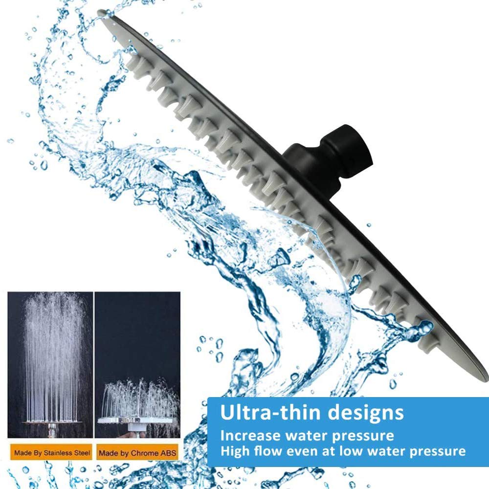 Rain Shower Head, Ultra-Thin Design-Pressure Boosting, Awesome Some Experience, High Flow Stainless Steel Rainfall